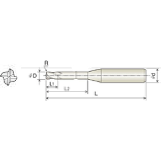 VHM Eckradiusfräser 4KCR025001100 mit TISIN Beschichtung 2,5mm Durchmesser 45mm Länge-Beschreibung lesen
