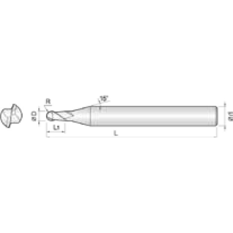 VHM Radiusfräser kurz kurz 2KSB004006S04 mit TISIN Beschichtung 0,4mm Durchmesser-Beschreibung lesen