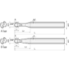 VHM Lollipop Fräser 3D 230° 2DPH015060S06 mit TISIN Beschichtung 1,5mm Durchmesser
