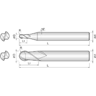 VHM Kugelfräser Ultrapräzise 2UPB003006S04 mit TISIN Beschichtung 0,3mm Durchmesser-Beschreibung lesen