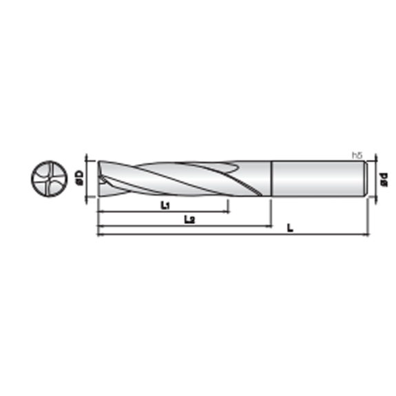 VHM Flachbohrer für verschiedene Verarbeitungen 2MFD019082S03 mit TITAN-R Beschichtung 1,9mm Durchmesser-Beschreibung lesen