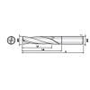 VHM Flachbohrer für verschiedene Verarbeitungen 2MFD019082S03 mit TITAN-R Beschichtung 1,9mm Durchmesser
