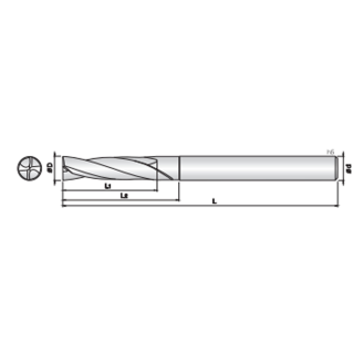 Bohrspitze flach und lang 2MFL059590S06 mit TITAN-R Beschichtung 5,9mm Durchmesser-Beschreibung lesen