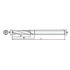 Bohrspitze flach und lang 2MFL041410S06 mit TITAN-R Beschichtung 4,1mm Durchmesser