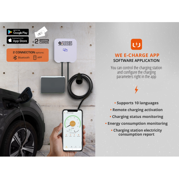 Wandladestation für Elektrofahrzeuge 230V 7kW-Beschreibung lesen