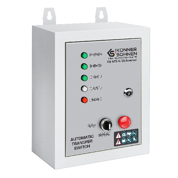 ATS-Einheit KS ATS 4/25 Inverter Stromverbrauch, W im Standby-Modus: 0,36 W, im Betriebsmodus: 1,2 W Betriebsspannung 230/400-Beschreibung lesen