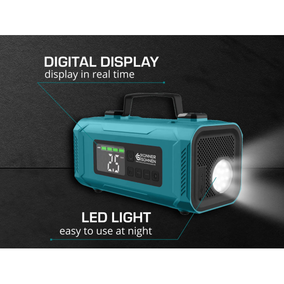 Startgerät mit Akku-Kompressor KS JSP-2000 Batterietyp Wiederaufladbare Lithium-Ionen-Batterie Akku, mAh 14800-Beschreibung lesen