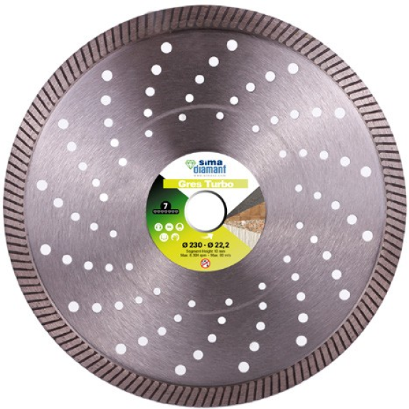 Disque Diamant Coupe à Sec Gres Turbo 230 mm Disque Diamant Coupe à Sec Gres Turbo 230 mm-Lire la description