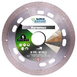 Disque Diamant Coupe à Sec Keramax 115 mm-Lire la description