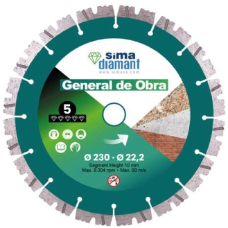 Disque Diamant Coupe à Sec General Construction 125 mm-Lire la description