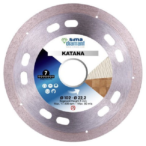 Disque Diamant-Premium-Coupe à Sec Katana 102 mm Disque Diamant-Premium-Coupe à Sec Katana 102 mm-Lire la description