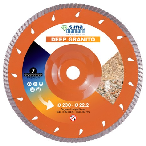 Disque Diamant-Premium-Coupe à Sec Deep Granit 230 mm-Lire la description