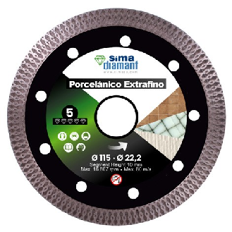 Disque Diamant Coupe à Sec Porcelaine Extrafin 115 mm-Lire la description