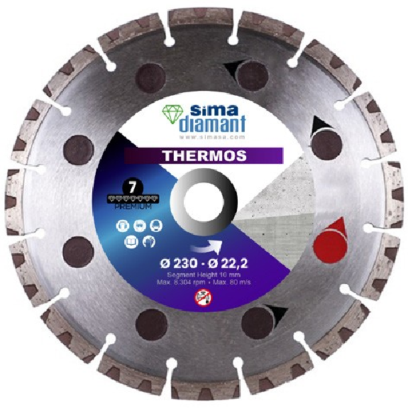Disque Diamant-Premium-Coupe à Sec Thermos 230 mm Disque Diamant-Premium-Coupe à Sec Thermos 230 mm-Lire la description
