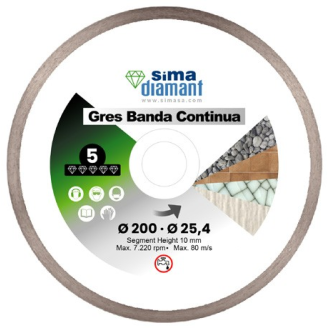 Disque Diamant Coupe Humide Gres Jante Continue 350 mm-Lire la description