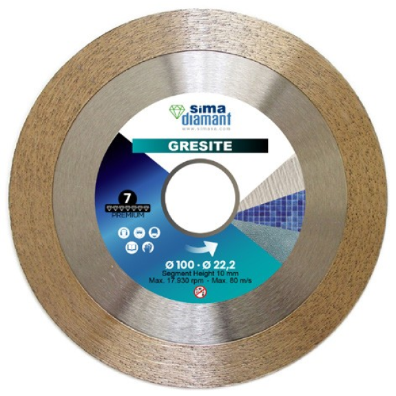 Disque Diamant-Premium-Coupe à Sec Gresite 100 mm Disque Diamant-Premium-Coupe à Sec Gresite 100 mm-Lire la description