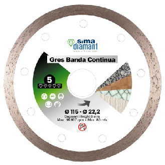 Disque Diamant Coupe à Sec Gres Jante Continue 125 mm-Lire la description