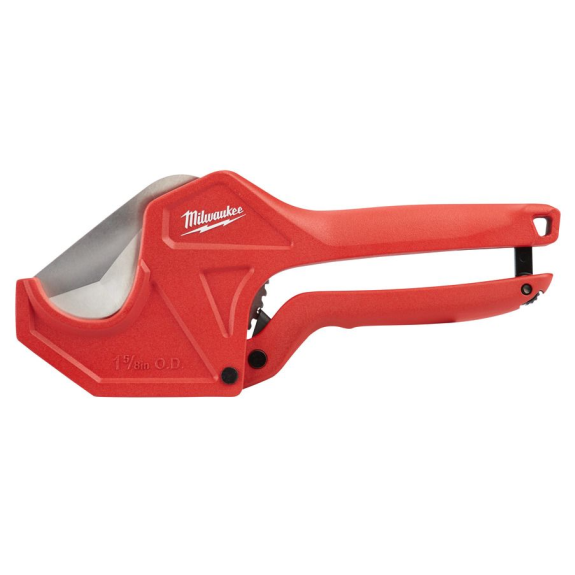 Ciseaux à cliquet pour PVC - Coupe PVC à cliquet 63 mm-Beschreibung lesen