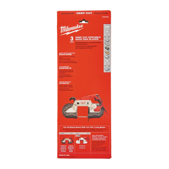 Hoja para sierra cinta de 1140mm (Con cable y M18 FUEL) - 1139.83 mm x 18 Tpi - 3 pcs-Leer más