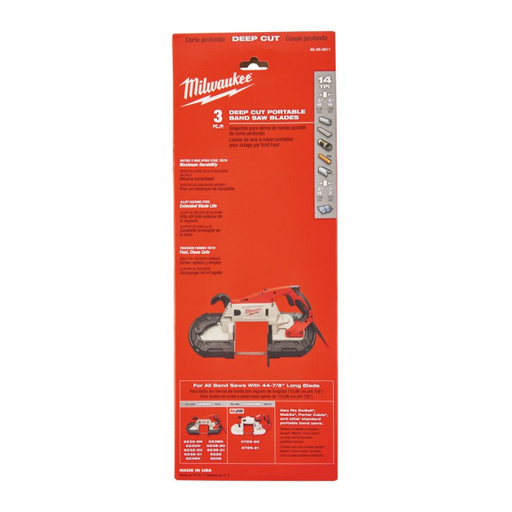 Hoja para sierra cinta de 1140mm (Con cable y M18 FUEL) - 1139.83 mm x 14 Tpi - 3 pcs-Leer más