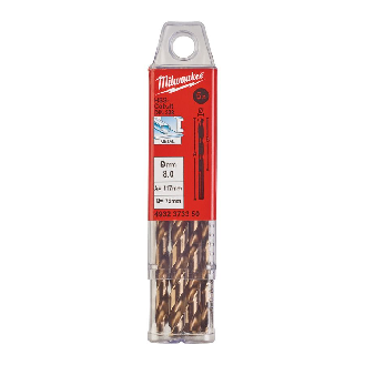 Paquetes de brocas para metal HSS-Co - DIN 338 - 5 y 10 unidades - HSSGC 8.0 x 117 - 5 pcs-Leer más