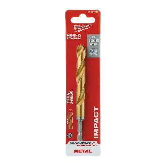 Brocas para metal Shockwave RED HEX HSS-G Tin - Shockwave HSS-G TiN Red Hex 12.5 mm - 1 pc-Leer más