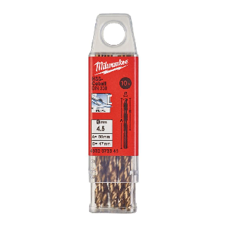 Paquetes de brocas para metal HSS-Co - DIN 338 - 5 y 10 unidades - HSSGC 4.5 x 80 - 10 pcs-Leer más