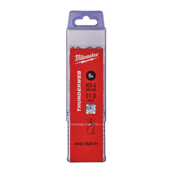 Paquetes de brocas para metal THUNDERWEB - DIN 338 - 5 y 10 unidades - TW 11.0 x 142 - 5 pcs-Leer más