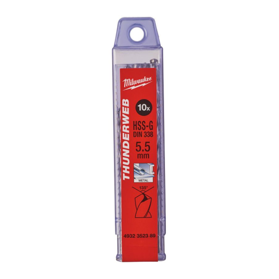 Paquetes de brocas para metal THUNDERWEB - DIN 338 - 5 y 10 unidades - TW 5.5 x 93 - 10 pcs-Leer más