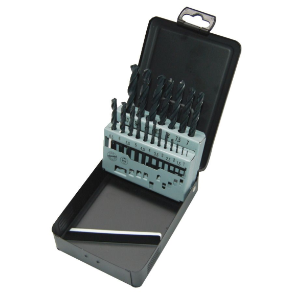 Estuche de brocas para metal HSS estampadas - DIN 338 - HSSR Set - 19 pcs-Leer más