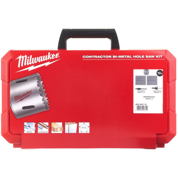 Juegos de coronas bimetálicas Contractor - Contractor Holesaw Set - 10pc-Leer más
