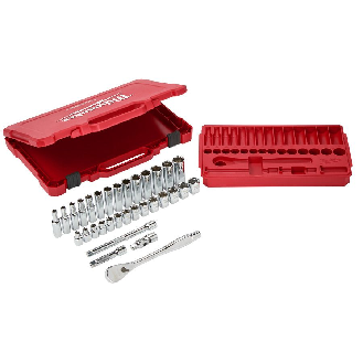 Juegos de vasos y carracas - 3/8 Drive 32 pc Ratchet + Socket Set  Metric-Leer más