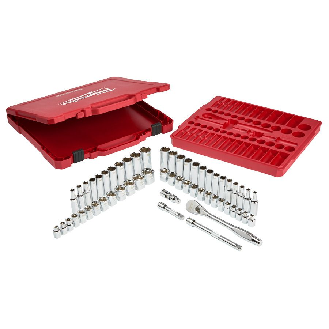 Juegos de vasos y carracas - 3/8 Drive 56 pc Ratchet + Socket Set SAE + Metric-Leer más