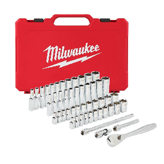 Juegos de vasos y carracas - 3/8 Drive 56 pc Ratchet + Socket Set SAE + Metric-Leer más