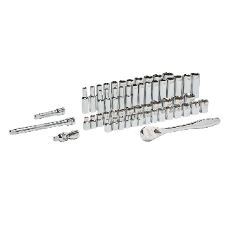 Juegos de vasos y carracas - 3/8 Drive 56 pc Ratchet + Socket Set SAE + Metric-Leer más