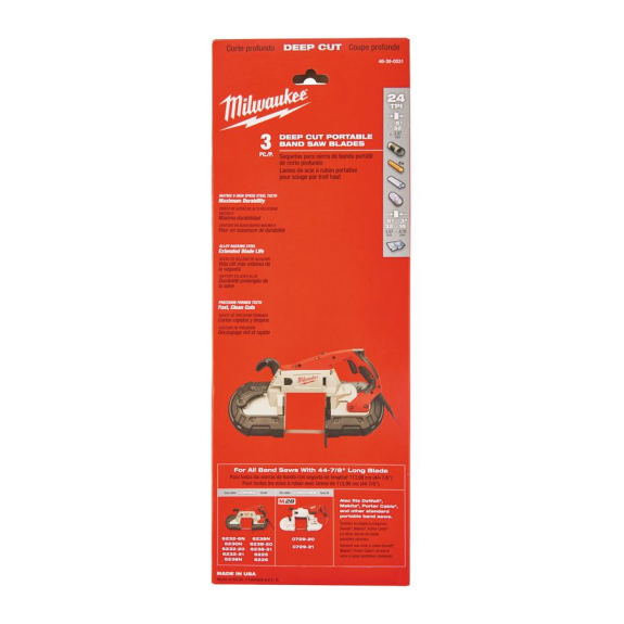 Hoja para sierra cinta de 1140mm (Con cable y M18 FUEL) - 1139.83 mm x 25 Tpi - 3 pcs-Leer más