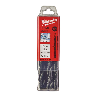 Paquetes de brocas para metal HSS estampadas - DIN 338 - 5 y 10 unidades - HSSR 9.5 x 125 - 10 pcs-Leer más