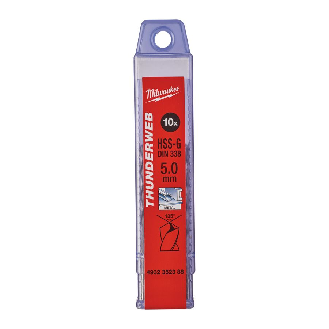 Paquetes de brocas para metal THUNDERWEB - DIN 338 - 5 y 10 unidades - TW 5.0 x 86 - 10 pcs-Leer más