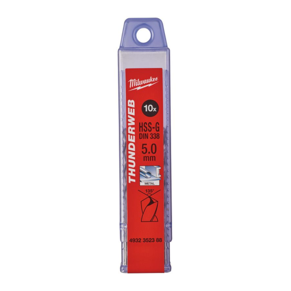 Paquetes de brocas para metal THUNDERWEB - DIN 338 - 5 y 10 unidades - TW 5.0 x 86 - 10 pcs-Leer más