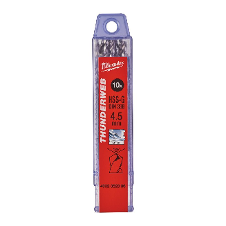 Paquetes de brocas para metal THUNDERWEB - DIN 338 - 5 y 10 unidades - TW 4.5 x 80 - 10 pcs-Leer más