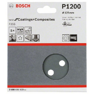 Schleifblatt F355, 125 mm, 1200, 8 Löcher, Klett, 5er-Pack-Beschreibung lesen