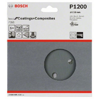 Schleifblatt F355, 150 mm, 1200, 6 Löcher, Klett, 5er-Pack-Beschreibung lesen