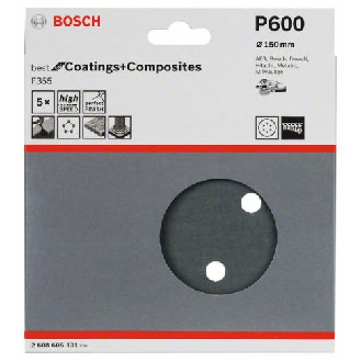 Schleifblatt F355, 150 mm, 600, 6 Löcher, Klett, 5er-Pack-Beschreibung lesen