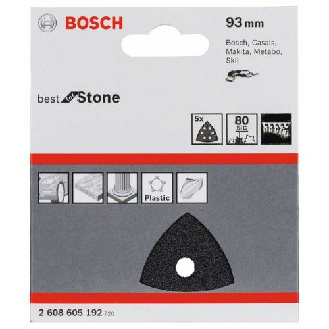 Schleifblatt F355, 93 mm, 80, 6 Löcher, Klett, 5er-Pack-Beschreibung lesen