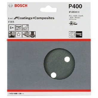 Schleifblatt F355, 150 mm, 400, 6 Löcher, Klett, 5er-Pack-Beschreibung lesen