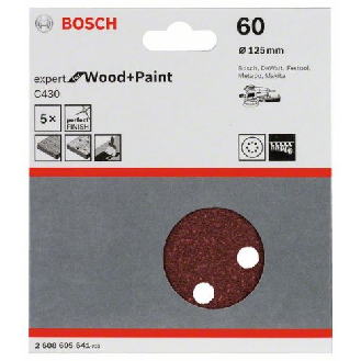 Schleifblatt C430, 125 mm, 60, 8 Löcher, Klett, 5er-Pack-Beschreibung lesen