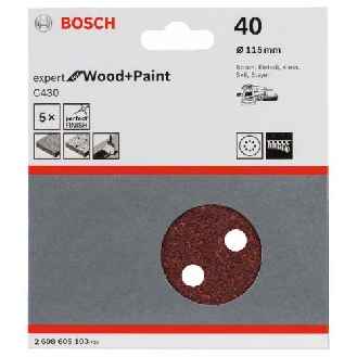 Schleifblatt C430, 115 mm, 40, 8 Löcher, Klett, 5er-Pack-Beschreibung lesen