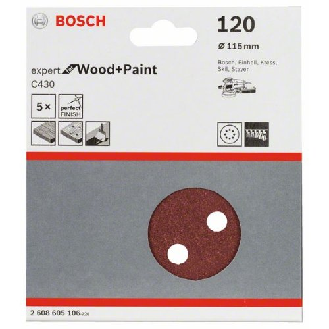 Schleifblatt C430, 115 mm, 120, 8 Löcher, Klett, 5er-Pack-Beschreibung lesen
