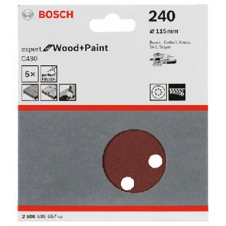 Schleifblatt C430, 115 mm, 240, 8 Löcher, Klett, 5er-Pack-Beschreibung lesen