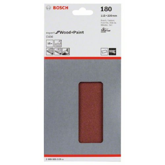 Schleifblatt C430, 115 x 230 mm, 180, 14 Löcher, 10er-Pack Schleifblatt C430, 115 x 230 mm, 180, 14 Löcher, 10er-Pack-Beschreibung lesen